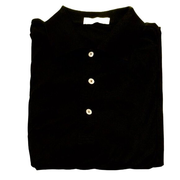 Peter Millar Black Polo Shirt M Cotton Short Sleeve Golf Casual - Picture 1 of 8